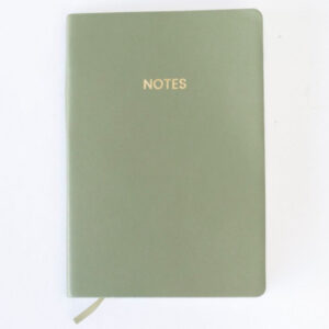 Olive Green Vegan Leather Medium Notebook
