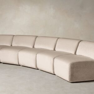 The Miles Modular Sectional - Deep Pile Mohair Limestone