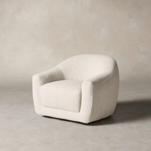 The Oliver Swivel Chair - Italian Bouclé Fossil