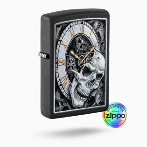 52.jpg Zippo Skull Clock Design Windproof Lighter