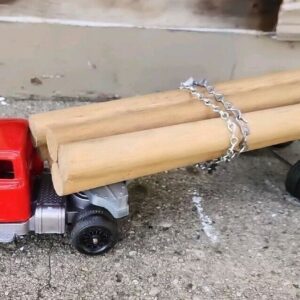 Vintage Restored Hubley Kiddie Toy 492 Made In USA Semi Logging Truck & Trailer