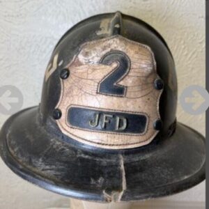 VINTAGE Leather FIRE DEPARTMENT SHIELD HELMET FIREMAN FD DEPARTMENT
