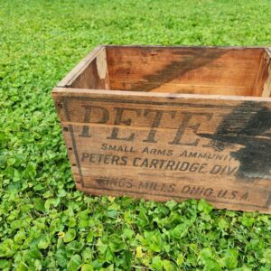 57_0526313f-702c-4f81-984e-6e5d68f8ddce.jpg Vintage Peters Cartridge Wood Ammo Box Crate Victor 12 GA Shells Kings Mills Oh