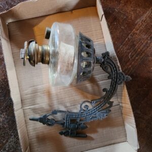 Wall Mount Cast Iron Oil Lamp Holder Glass Light,Hardware Fixture No Bracket