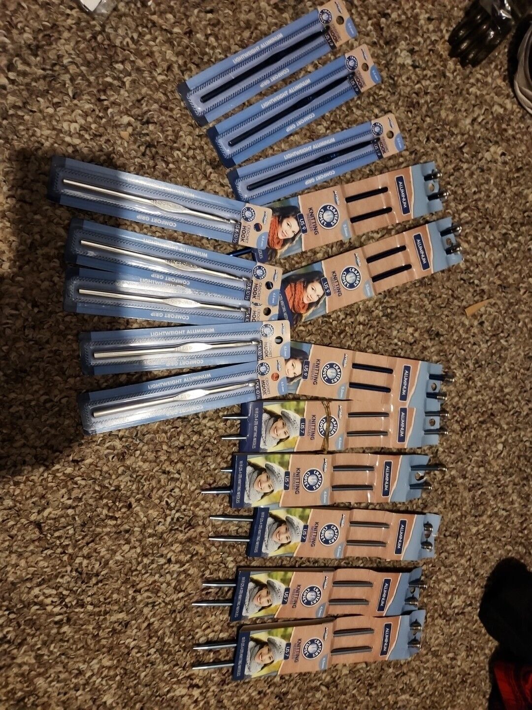 Lot Of 16 ArtSkills Crafter’s Closet US 9 Aluminum Knitting Needles 5.5mm NEW