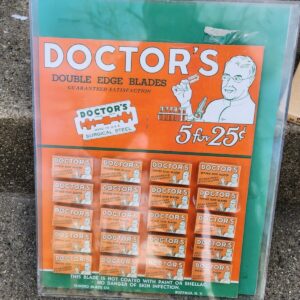 Rare Vintage Tugend Doctor's Razor Blades Double edge Store Display Ad USA