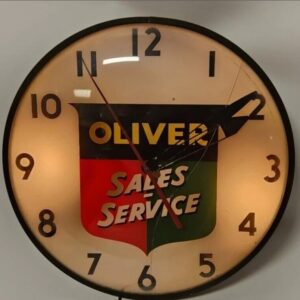 VINTAGE 1950s-'60s PAM Oliver finest in farm mashinery Clock READ DESCRIPTION