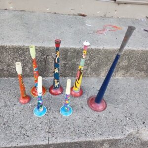 Halloween New Years Kirchhof T Cohn NOISEMAKER Tin Litho vtg Horns lot of 7