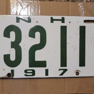 57_241add36-54ee-4aa8-9d5f-0b75385ccc3c.jpg 1917 New Hampshire porcelain license plate #13211 Ford Chevy Mopar Decor