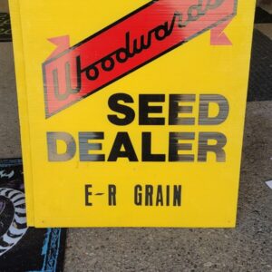 Vintage Woodward's Premium Hybrid Corn Seed Dealer Sign 24"×18"