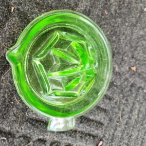 Vintage Uranium Depression Glass Green Vaseline Citrus Reamer Juicer