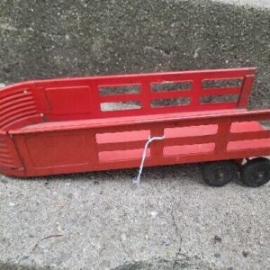 Vintage large 16” Structo Steel Carrier Pressed Steel Semi Trailer