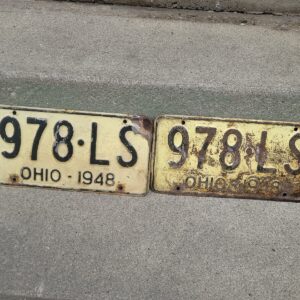 1949 Set Ohio License Plate Pair Ford Chevy Mopar CAR DECOR 978 LS