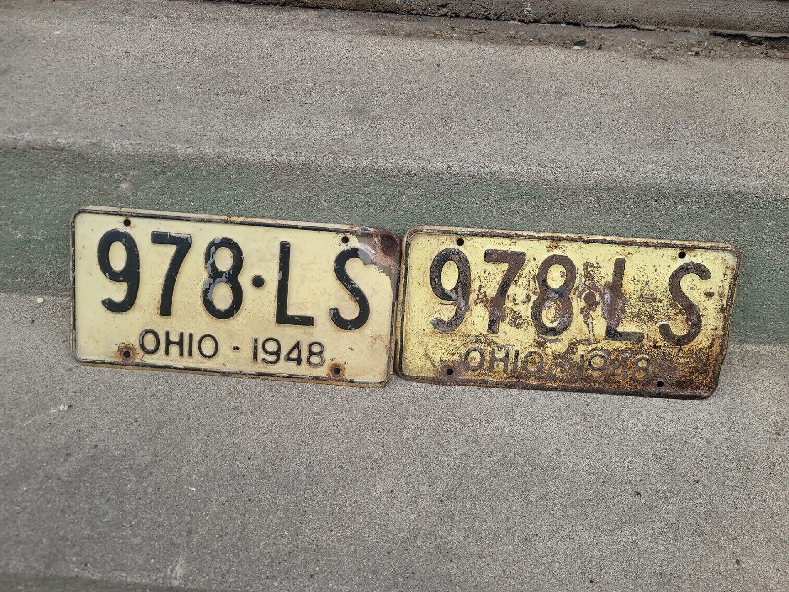 1949 Set Ohio License Plate Pair Ford Chevy Mopar CAR DECOR 978 LS