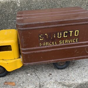 Vintage 50's Structo Parcel Service Truck Steel Yellow Brown Kids Toy