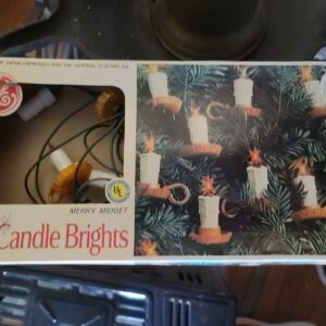 Vintage Christmas GE Candle Brights Merry Midget String Lights with Original Box