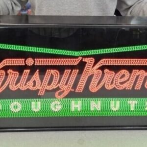57_2bd283fc-32b4-4585-9644-45442b38f050.jpg Rare DOUBLE-SIDED "KRISPY KREME DOUGHNUT" Fiber Dot LIGHT UP SIGN Store Display