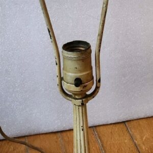 Antique Porcelain Bed Lamps Boudoir Victorian Colonial Cast Iron 13" Art Nouveau