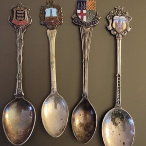 Lot of 4 Vintage Assorted Souvenir Spoons Made In England Collectors Spoons