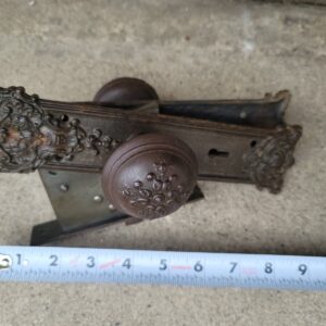 Antique Ornate Victorian Brass Door Hardware Knob Art Deco Nouveau mcm Decor
