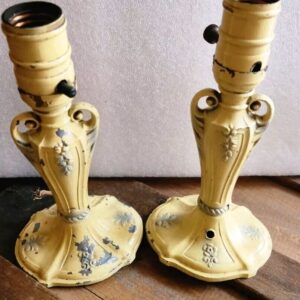 57_3e106ca4-9891-47df-93ed-bb0f98a5e011.jpg Pair Of Antique Porcelain Bed Lamps Boudoir Victorian Cast Iron 13" Art Nouveau