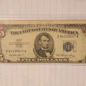 57_40fc74ca-5ba1-4259-98c0-8f9a137a5ab2.jpg silver certificate five dollar 1953 blue stamp Collectible Currency Coins Money