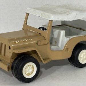 Vintage 1960s Tonka Pressed Steel Tan Surrey Jeep Willys