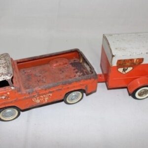 VINTAGE NYLINT FORD ECONOLINE PICKUP TRUCK U-Haul With Trailer PRESSED STEEL