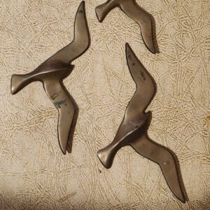 Lot Of 3 Brass Seagull Vintage Wall Hangings MCM Decor