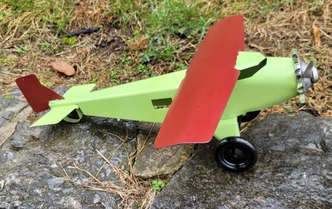 VINTAGE 1930's Turner Pressed Steel Toy Airplane 18" Wingspan No. 711 Repainted