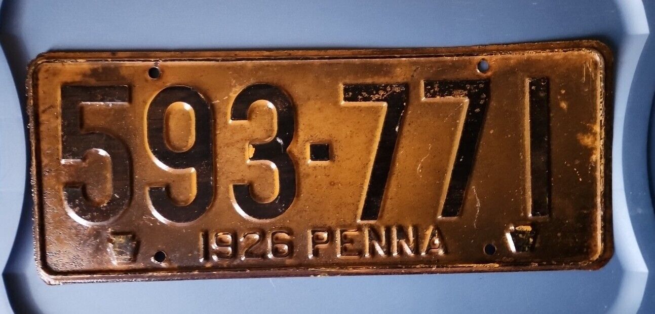 1926 Pennsylvania License Plate 693 771
