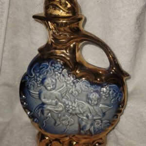 Vintage 1974 Jim Beam Angels Cherubs Blue and Gold-Color Decanter