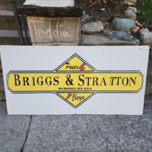 Vintage Briggs and Stratton 4 Power Charger Engine Metal Sign 4' x 2' Original