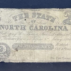 1861 $1 DOLLAR STATE OF NORTH CAROLINA OBSOLETE PRINT