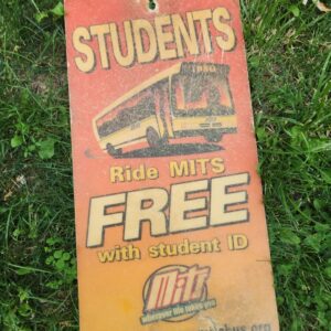 Authentic Vintage Fiber Sign  24”x10” Bus Stop Ball State University Muncie In