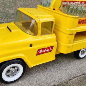 VINTAGE NM 1950'S BUDDY L PRESSED STEEL COCA-COLA ANTIQUE DELIVERY TRUCK  15"