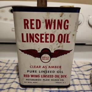 Vintage Red Wing Pure RAW Linseed Oil Metal Gallon Can Man Cave Garage EMPTY