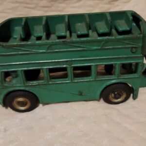 Vintage Arcade Cast Iron Double Decker Bus-Original 318 R  Paint 8” Long