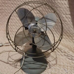 VTG 8" Electric Metal Desk Table FAN Art Deco Nouveau MCM RUNS Great