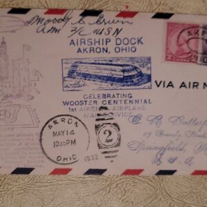 USS AKRON Accident May 11, 1932 1 Survivor Autograph by Moody Irwin