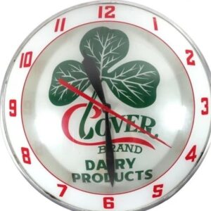 VINTAGE CLOVER BRAND Double ABubble Lighted Clock ADVERTISEMENT