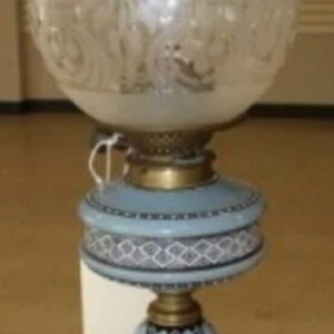 Antique Rare 1800s JAMES HINKS AND SONS DOUBLE WICK COAL OIL LAMP W/M