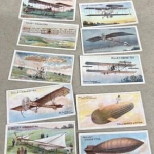 Wills Cigarette cards 1910 Aviation Airship Zeppelin Flying Ship Lot Of 12