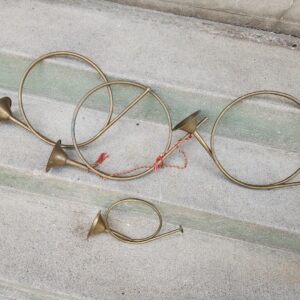 4 Vintage Brass French Horn Bugle Home Decor Christmas Tree Lights