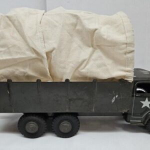 Vintage 1950s Marx Lumar 18.5" US Army Carrier Transport Truck W/Original Canvas