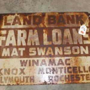 VTG Federal Land Bank Double Sided Porcelain Farm Agriculture Sign 18" T ×24" W