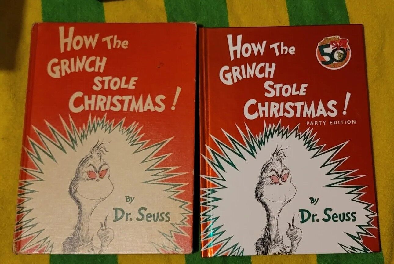 1957 HOW THE GRINCH STOLE CHRISTMAS! by Dr. Seuss First Ed Hardcover + 50th Anni