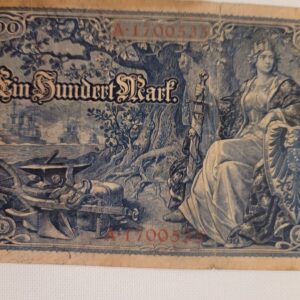 57_78d08c94-a7f8-4cf3-a47c-1dbaea680b16.jpg 1908 Large German 100 Mark Banknote. Currency. Germany Paper Monet before WW1