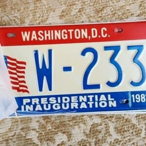 57_7a9f12a0-61b7-468a-8869-c4a38b080d02.jpg District of Columbia Inauguration 1973 License Plate - "W-233" Vanity Souvenir