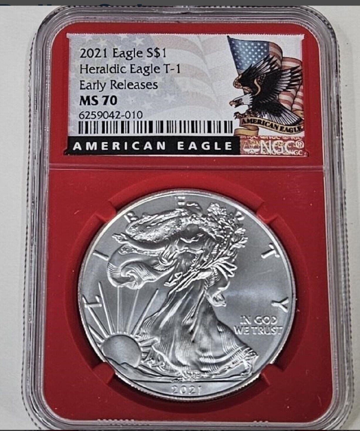 2021 Ty 1 American Silver Eagle Dollar - NGCMS70 Cond Early Release